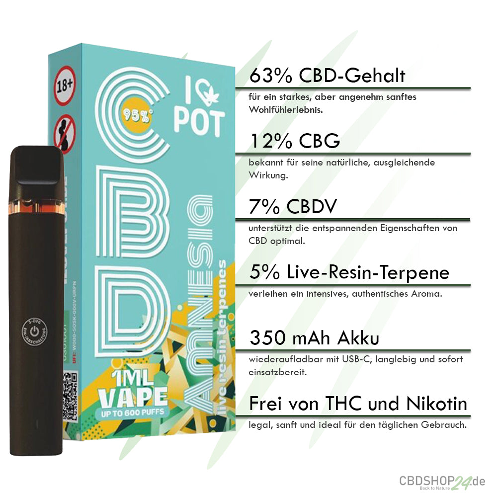 ILovePot CBD Vape 95% - Amnesia-cbdshop24.de