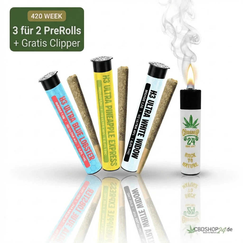 Pack de pre-rolls H3 Ultra Happy Hemp (3 pour 2) + Clipper Offert