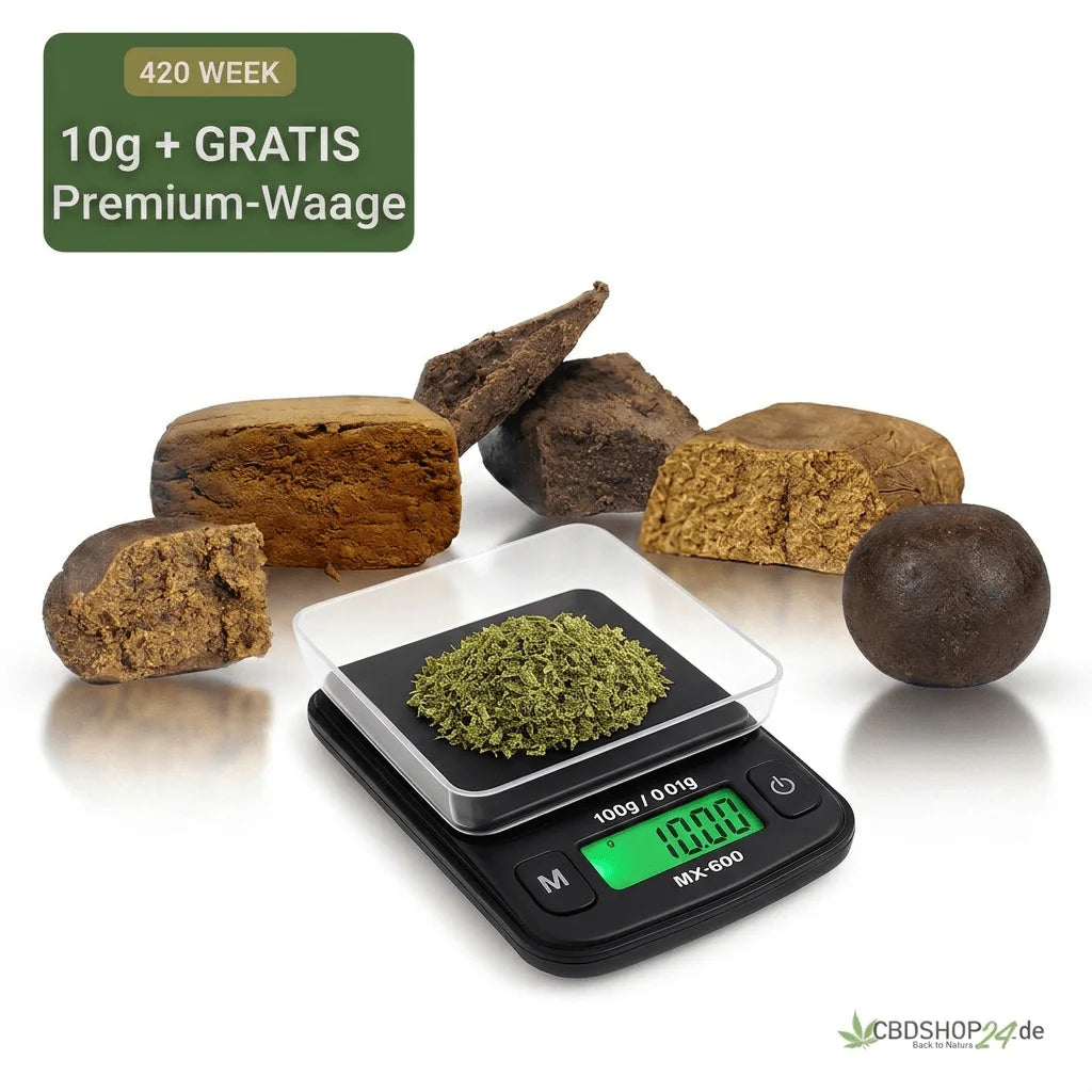 Pack Découverte : 10 g (5 x 2 g) CBD Hash + Balance Premium Offerte