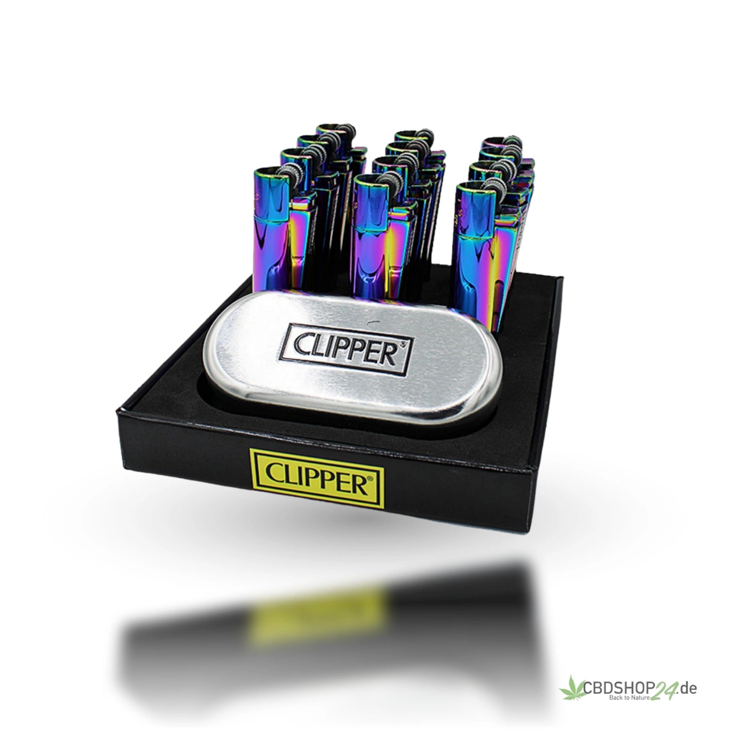 Clipper Feuerzeug Stahl Rainbow-cbdshop24.de