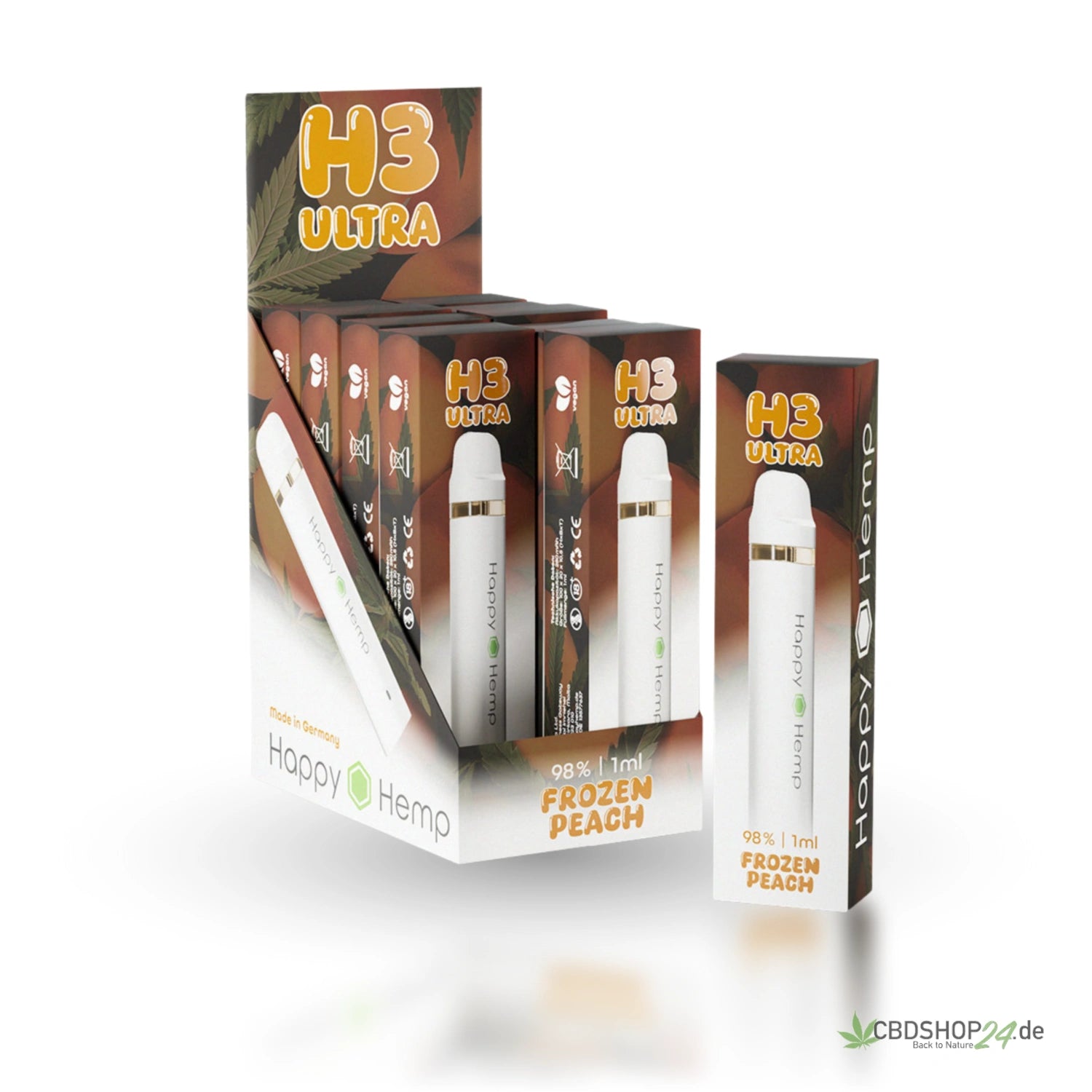 Happy Hemp H3 Ultra Vape 98% - Frozen Peach cbdshop24
