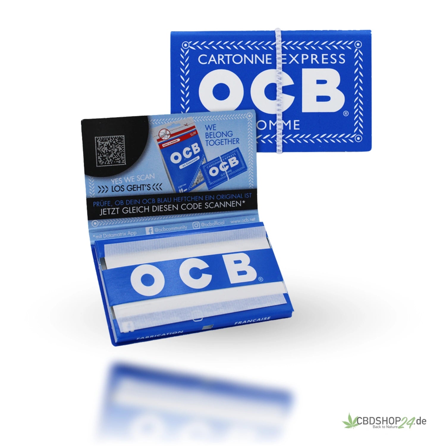 OCB Blau kurz mit Gummizug (Doppel) Blättchen-cbdshop24.de