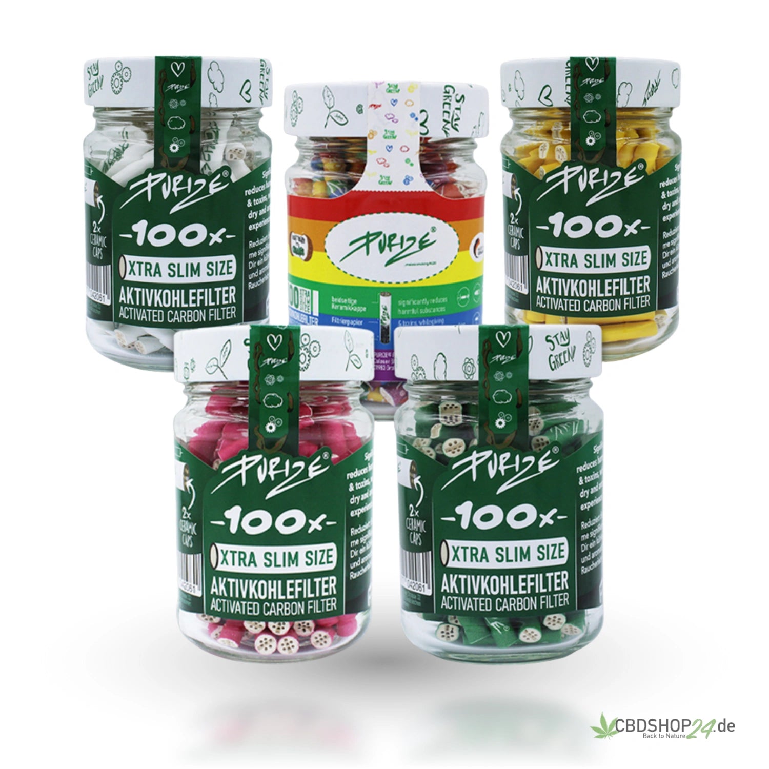 Purize® Xtra Slim Size (Ø5,9mm) 100 Stück im Glas vers. Farben-cbdshop24.de