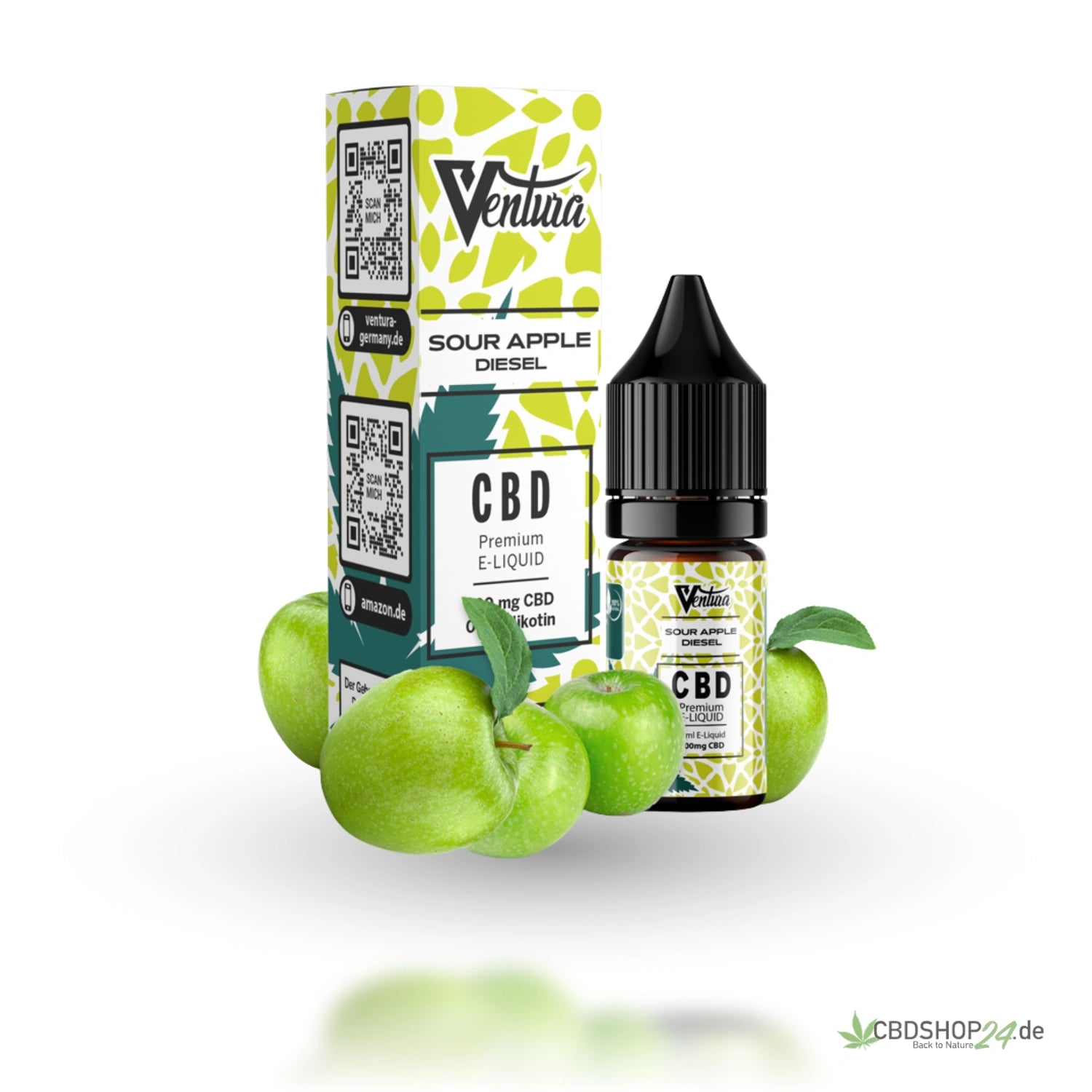 Ventura CBD Liquid 600mg - Sour Apple Diesel