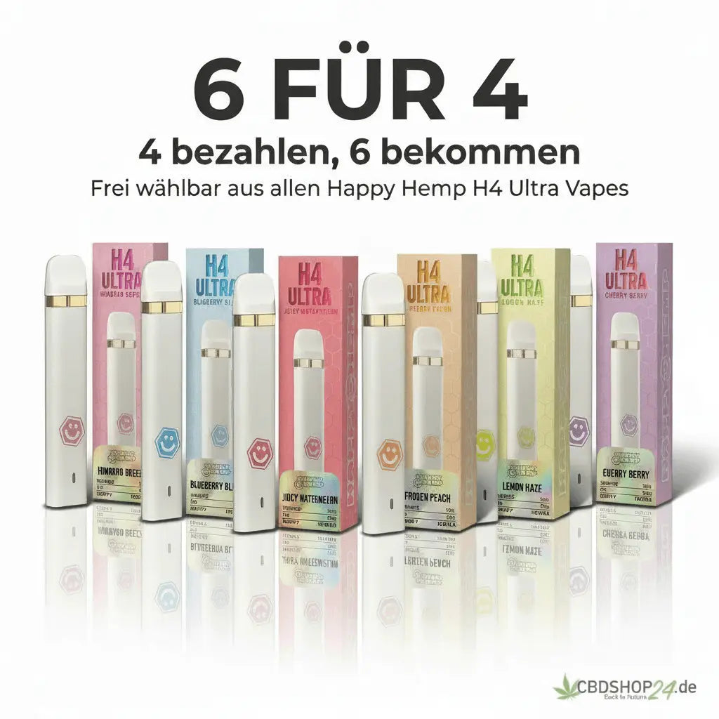 Делюкс Bundle: 10x Happy Hemp H3 + H4 Ultra Vape (на вибір)