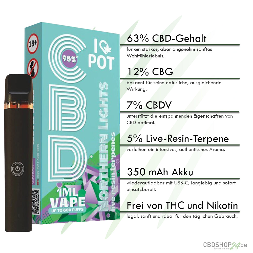ILovePot CBD Vape 95% - Northern Lights-cbdshop24.de