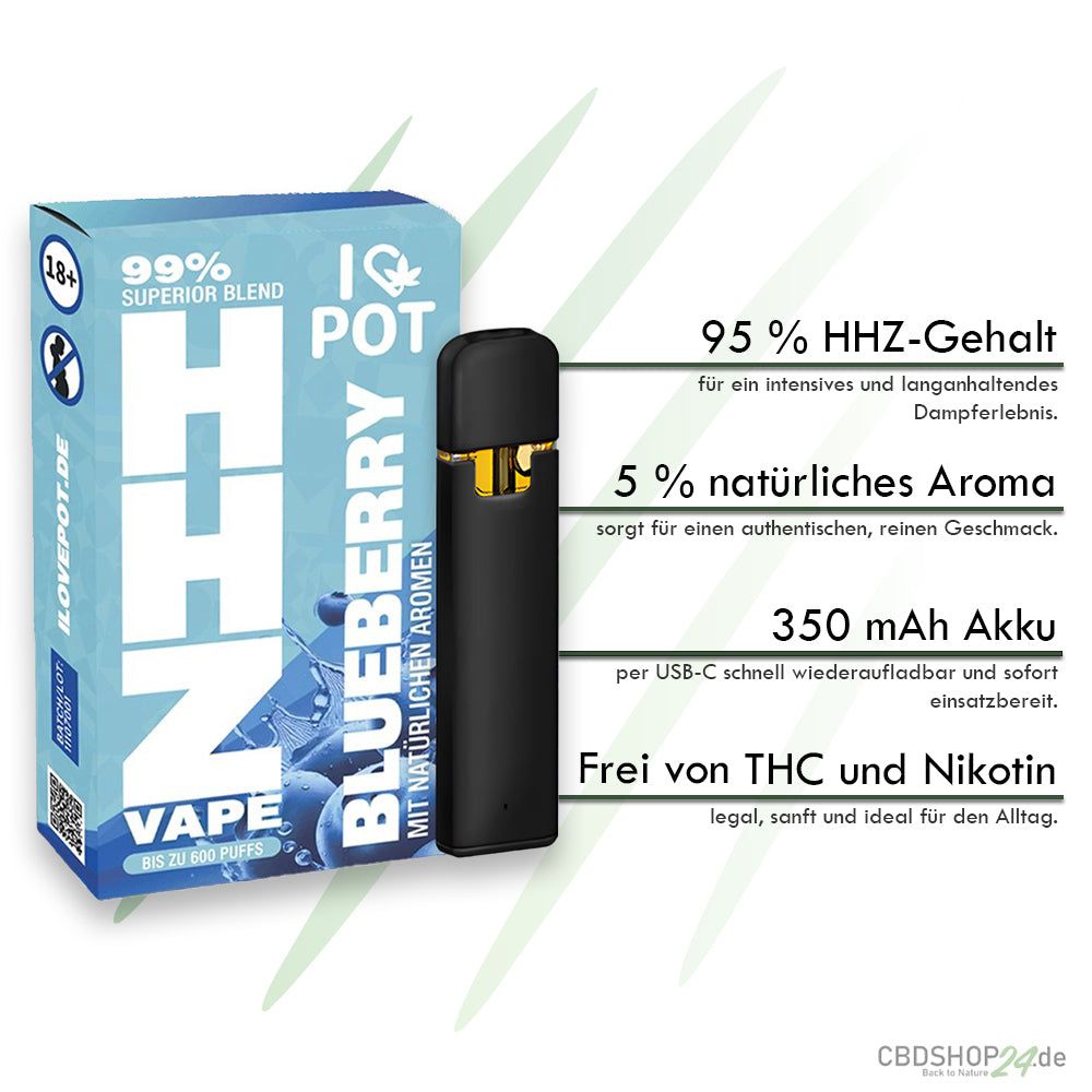 ILovePot HHZ Vape 95% Superior Blend - Blueberry-cbdshop24.de