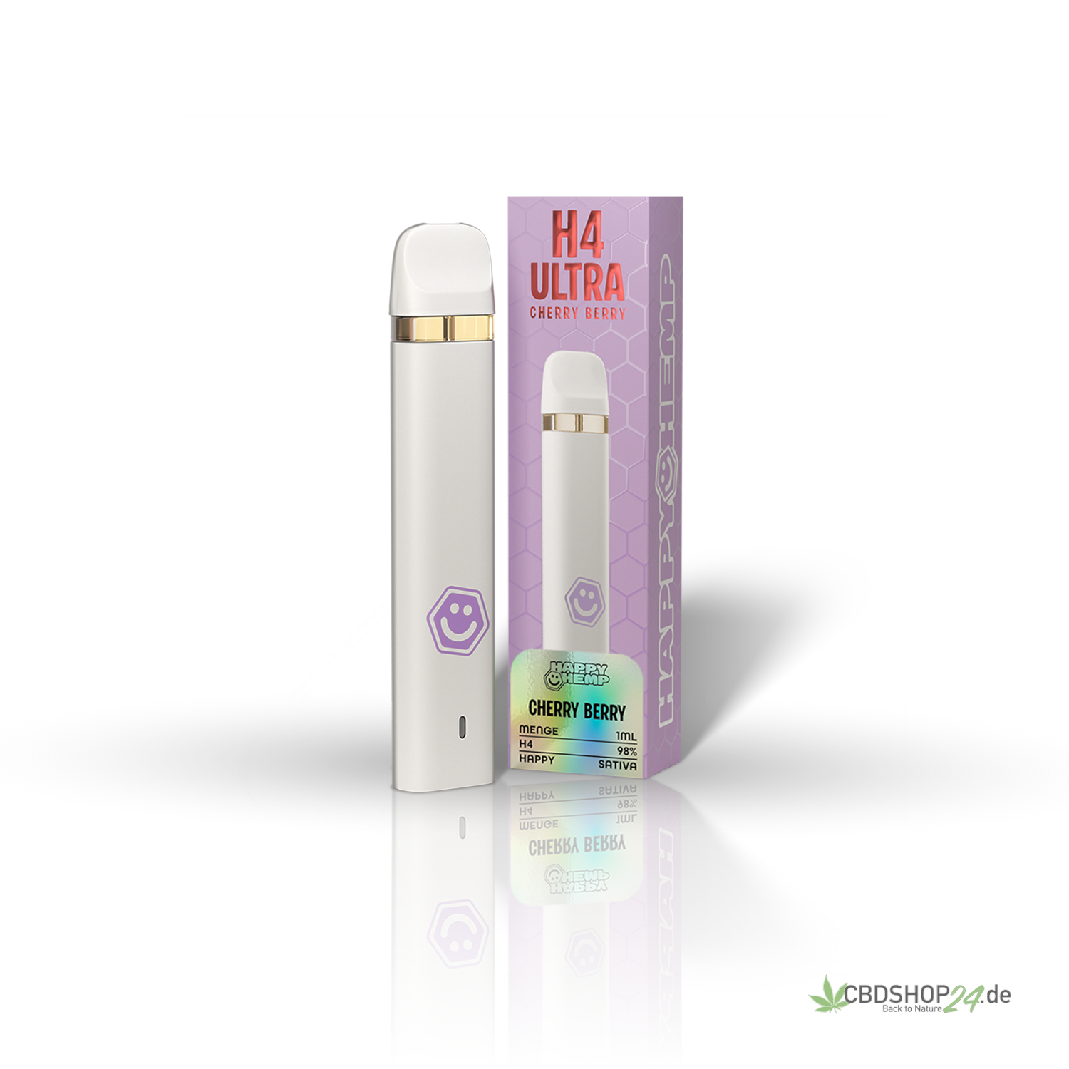 Happy Hemp® H4 Ultra Vape 98% - Kirsebær Bær