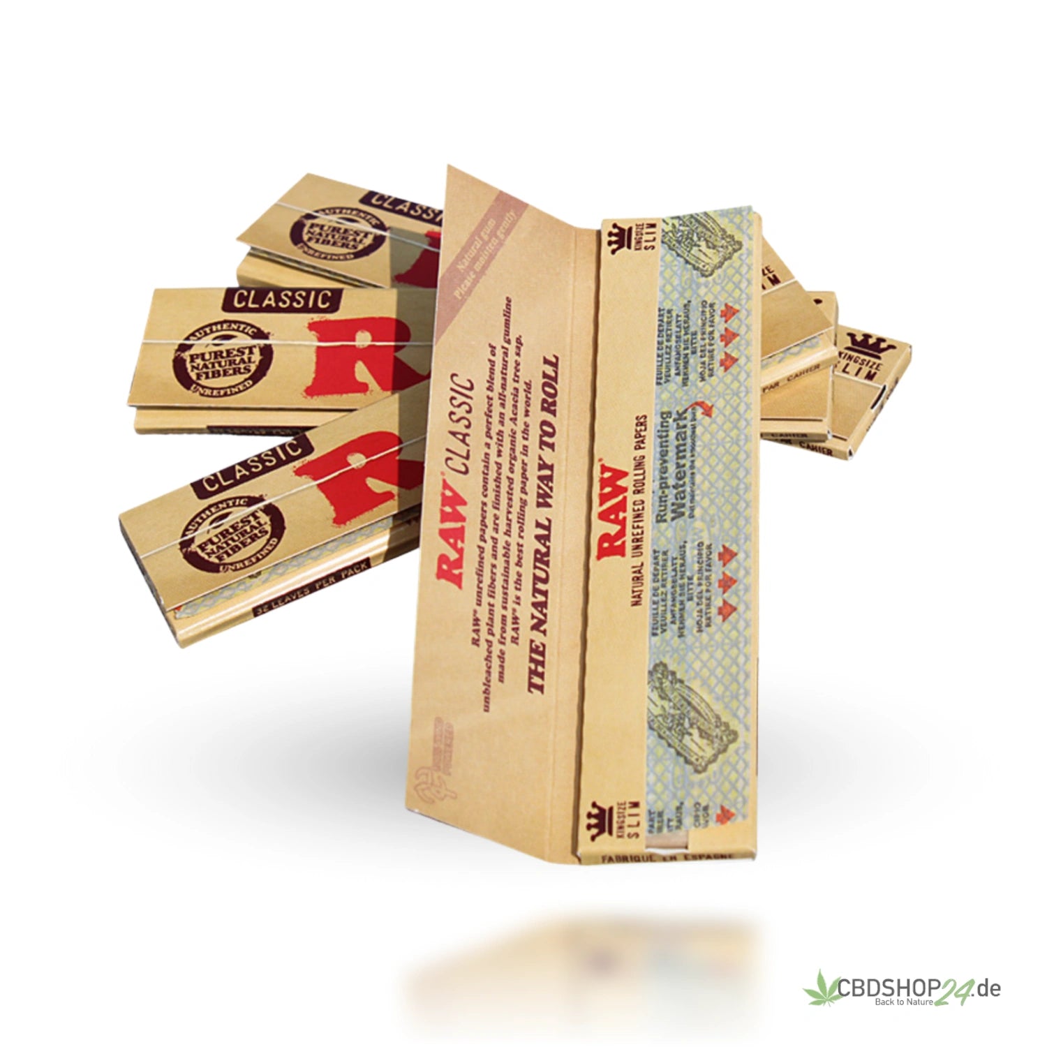 RAW Classic King Size Slim Papers, Ungebleicht-cbdshop24.de
