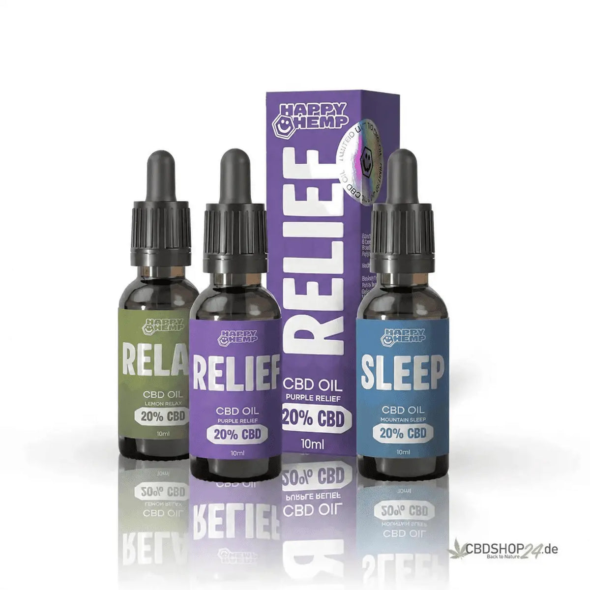 Happy Hemp Zestaw Olejów CBD 20% (Wszystkie 3 rodzaje) w cenie startowej