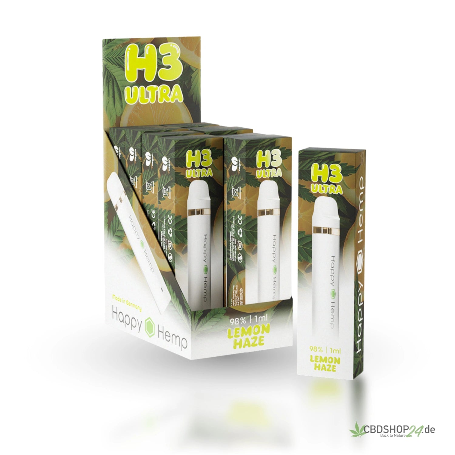 Happy Hemp H3 Ultra Vape 98% - Super Lemon Haze cbdshop24