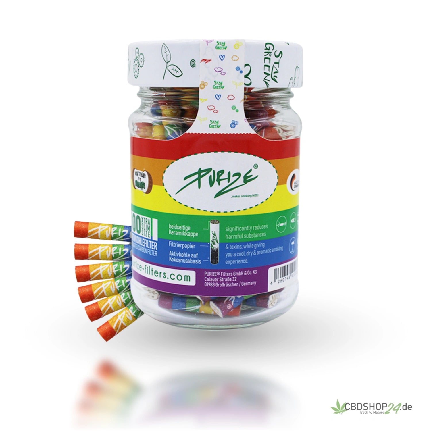 Purize® Xtra Slim Size (Ø5,9mm) 100 Stück im Glas vers. Farben