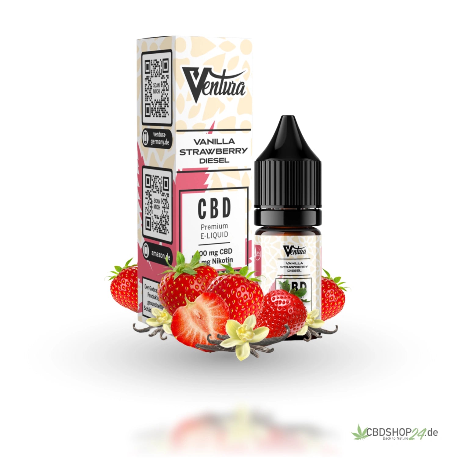 Ventura CBD Liquid 600mg - Vanilla Strawberry Diesel